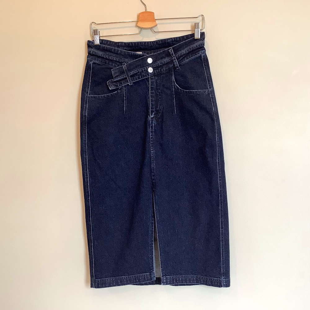 Spring 2023 Pilcro double waist denim midi skirt